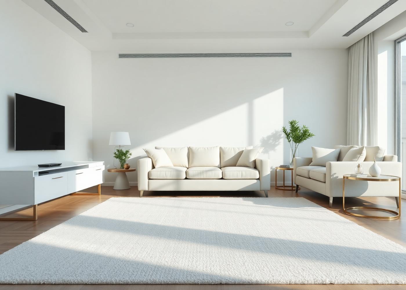 Spotless living room after a residential cleaning service